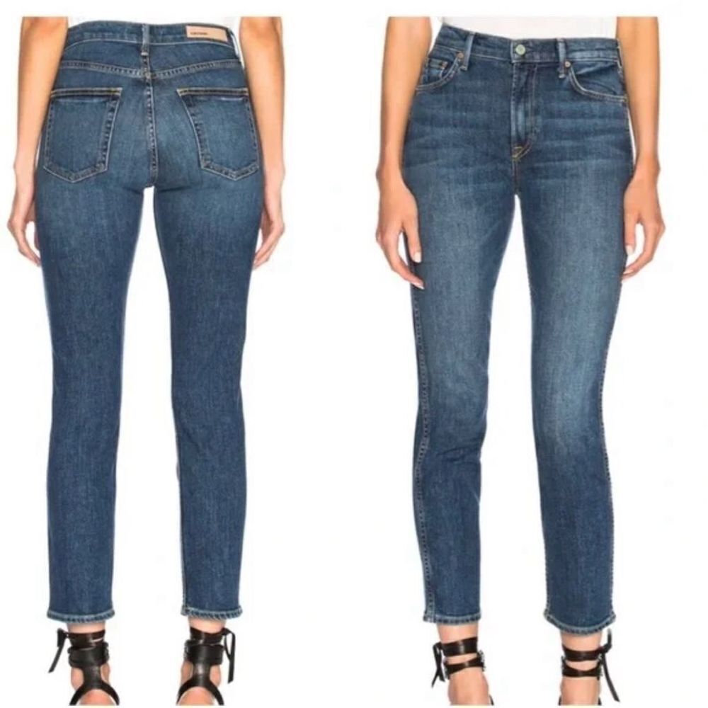 Grlfrnd Womens High Rise Stretch Naomi Ankle Skinny Denim‎ Jeans Dark Wash Sz 29